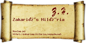 Zakariás Hilária névjegykártya